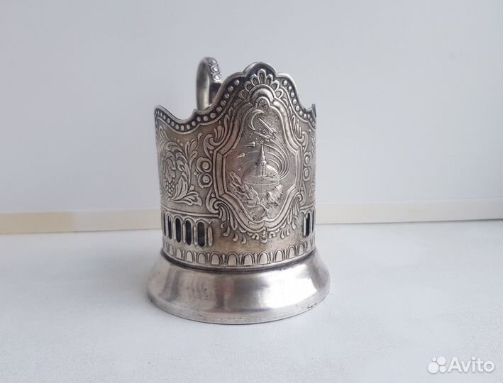 Подстаканник космос. спутник. мнц Мельхиор СССР