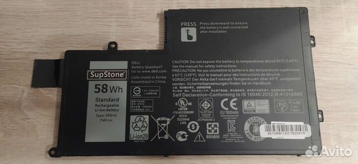 Аккумулятор для ноутбука dell 0PD19