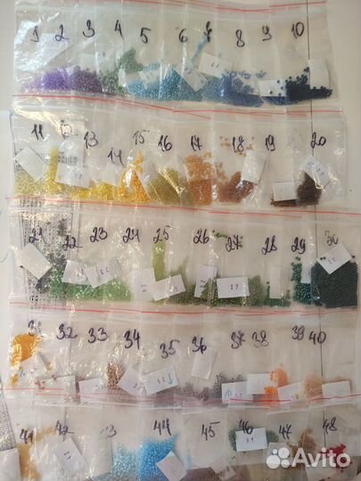 Набор для вышивания бисером Золотые ручки, остатки