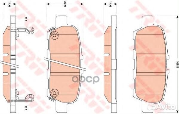 Колодки тормозные дисковые(аналог TRW GDB3508)