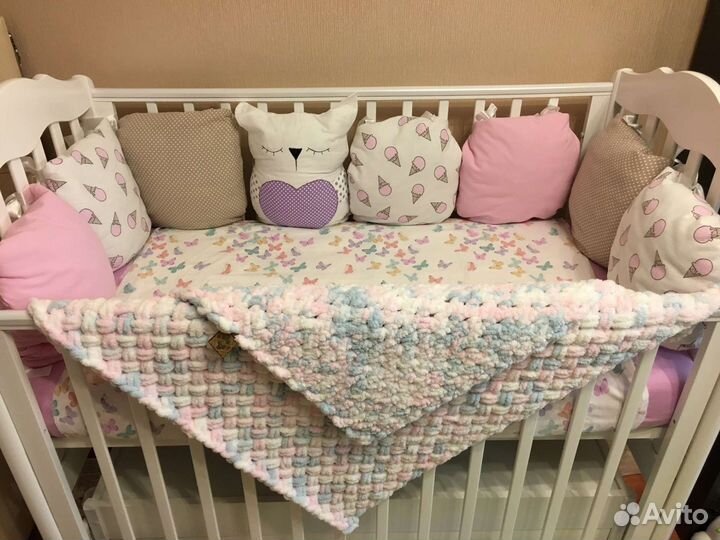 Плед из плюшевой пряжи