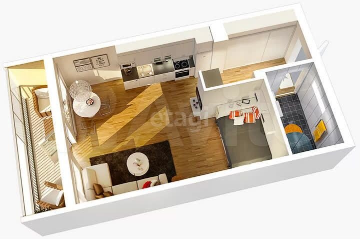 Квартира-студия, 24,3 м², 7/25 эт.