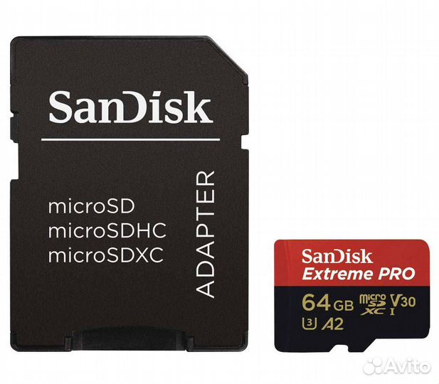 Карта памяти Sandisk Extreme Pro 64GB microsdxc 17