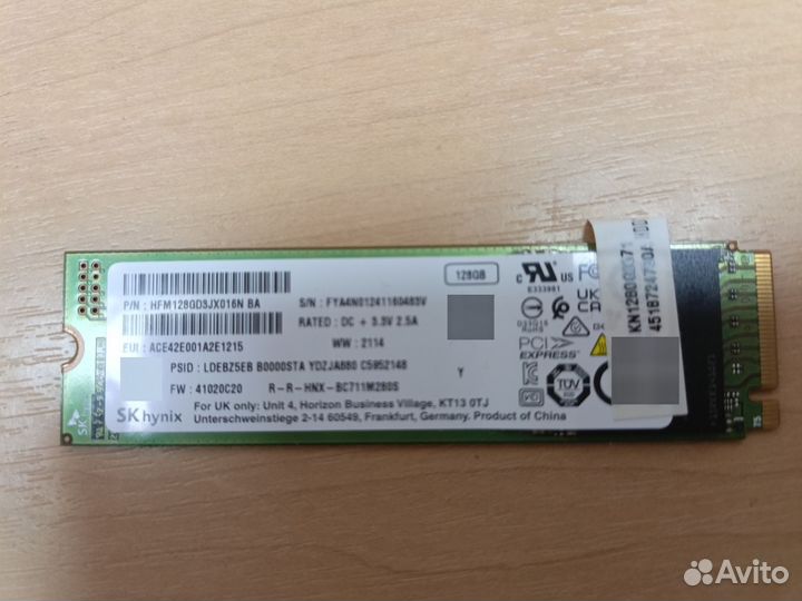 Hynix Ssd m2 nvme 128gb