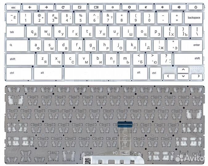 Клавиатура для HP Chromebook 14A-NA белая