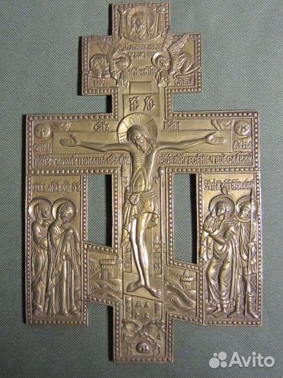 Крест с предстоящими. Старообрядческий Медный