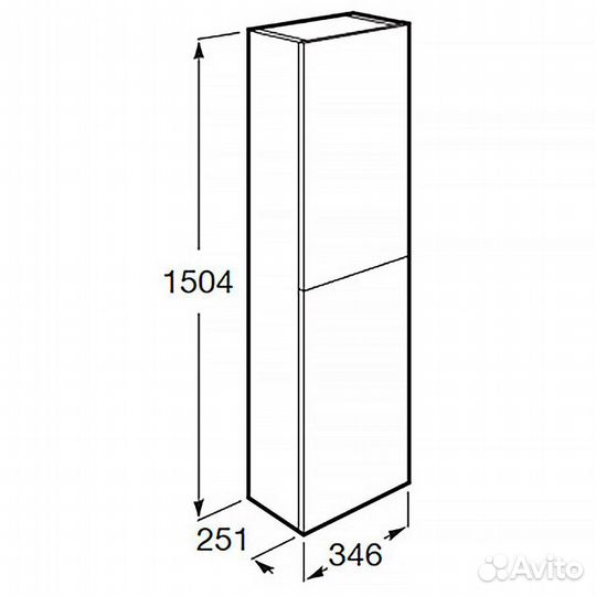Пенал подвесной Roca Domi 1500 универсальный, сини