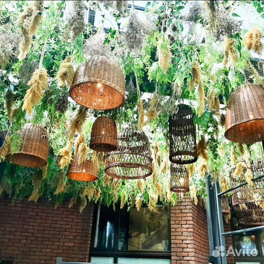 Плетеные абажуры светильники