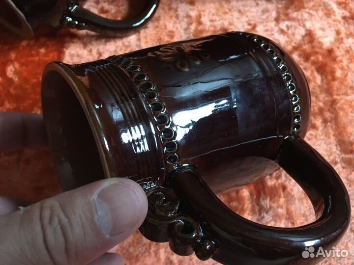 Набор из керамики кувшин и три кружки СССР