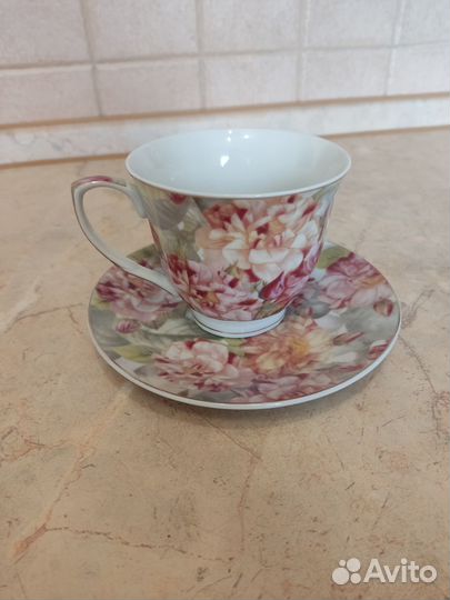 Чайная кофейная пара, чашка подарочная