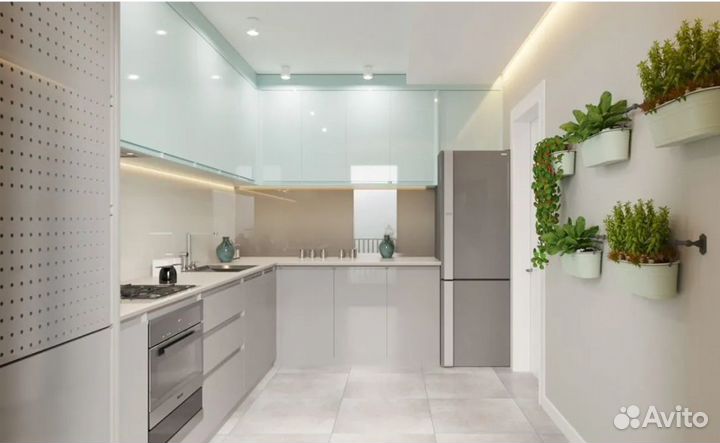 Кухня на заказ, прямая, маленькая, угловая