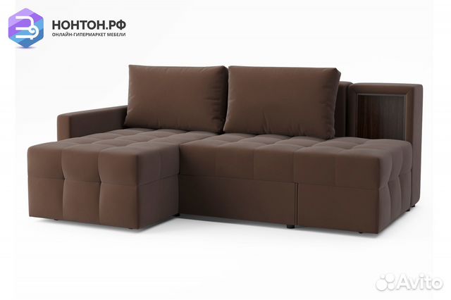 Диван угловой трансформер Самми коричневый