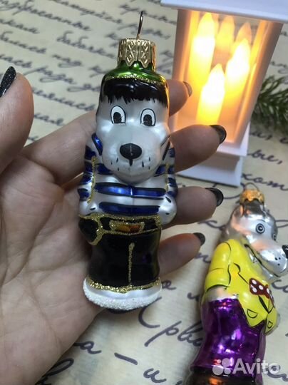 Волк из Ну-погоди, стекло, ручн. роспись