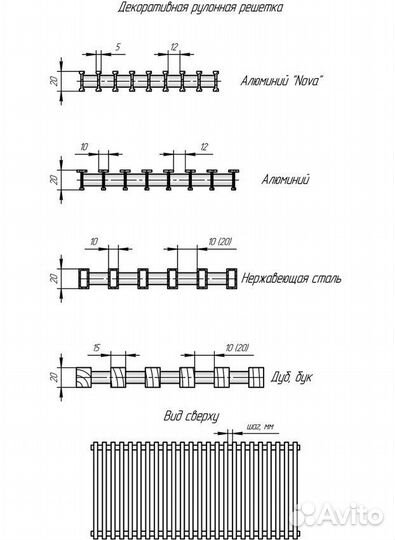 Решетки конвектора кзто Бриз Nova, цвет - латунь 3