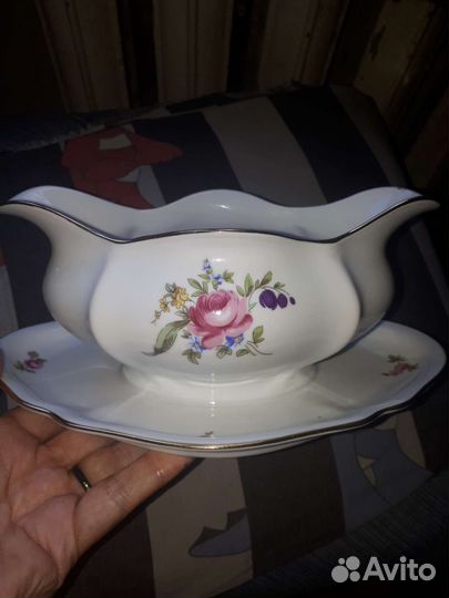 Винтаж соусник.чехословакия.богемия.мейсенский бук