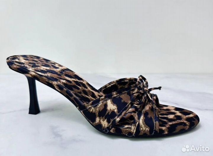 Мюли босоножки zara leopard