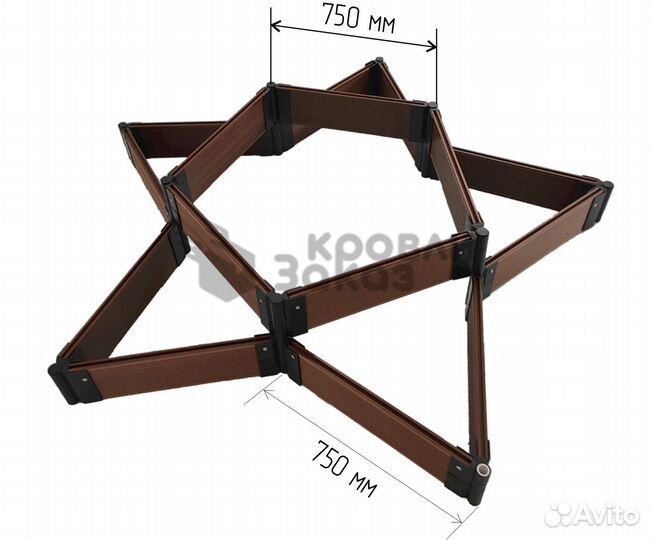 Грядка из дпк Звезда 750 мм. высотой 300 мм