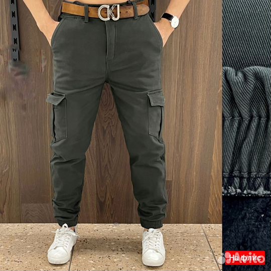 Джинсы утепленные мужские джоггеры