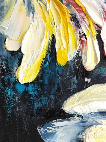 Картина ромашка Картина с цветами маслом на холсте