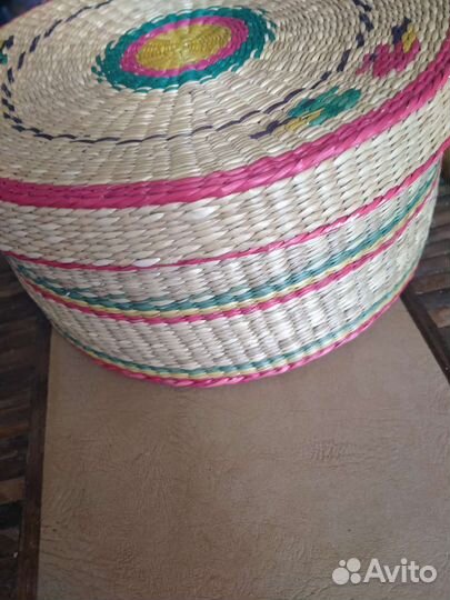 Шкатулка СССР соломенная с тесьмой