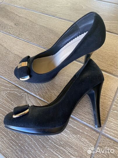 Туфли черные замшевые размер 40