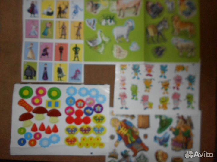 Наклейки детские А 4 25шт лунтик,смешарики и др