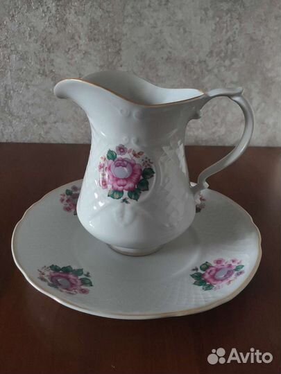 Набор блюдо+кувшин, фарфор Коростенский