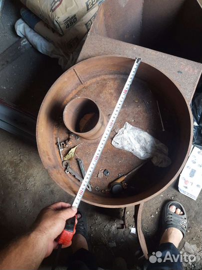 Печь для бани из трубы с баком