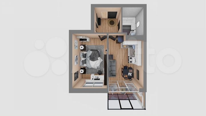 1-к. квартира, 45,7 м², 6/8 эт.