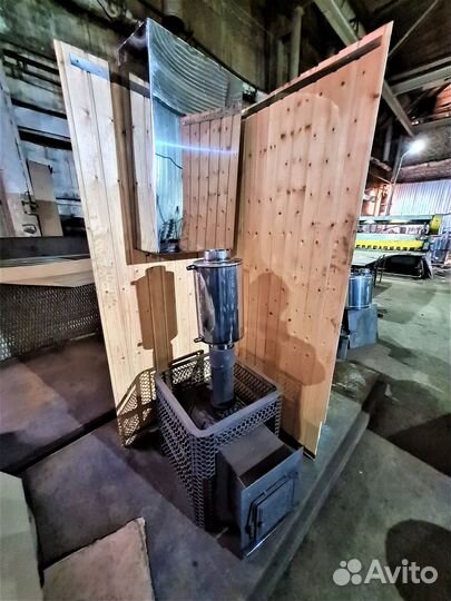 Печь для бани с теплообменником и выносным баком