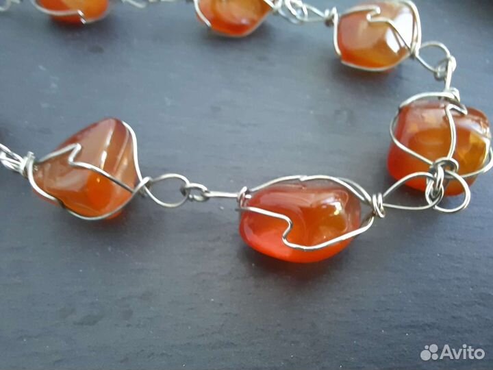 Бусы янтарь подвеска стильная новая