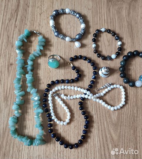 Бусы браслеты из натуральных камней пакетом