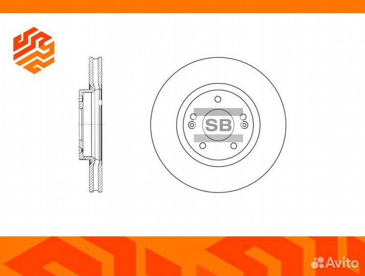 Диск тормозной sangsin brake SD1055 передний