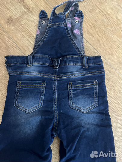 Джинсовый комбинезое утепленный mothercare 98