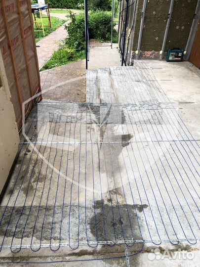 Обогрев ступеней пандус греющим кабелем (анти лед)