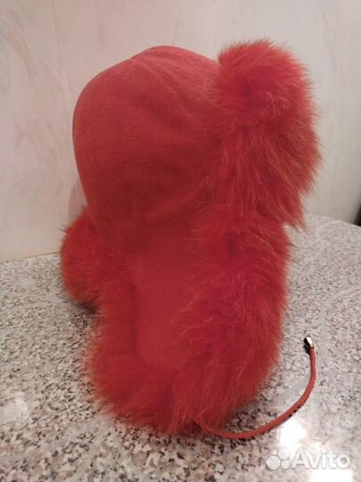Шапка-ушанка женская, песец, новая