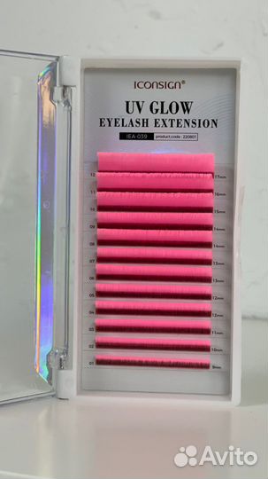 Неоновые ресницы 0.07 mix D 7-17mm iconsicn
