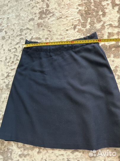 Юбка школьная синяя 128-134