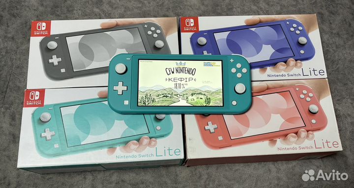 Новые прошитые Nintendo Switch Lite+micro SD 128gb