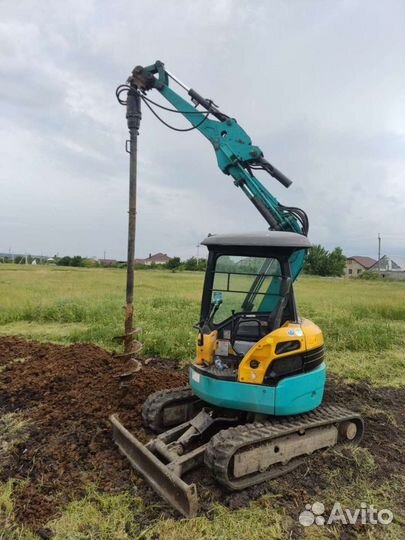 Услуги Мини экскаватор. Услуги бурение свай Ямобур