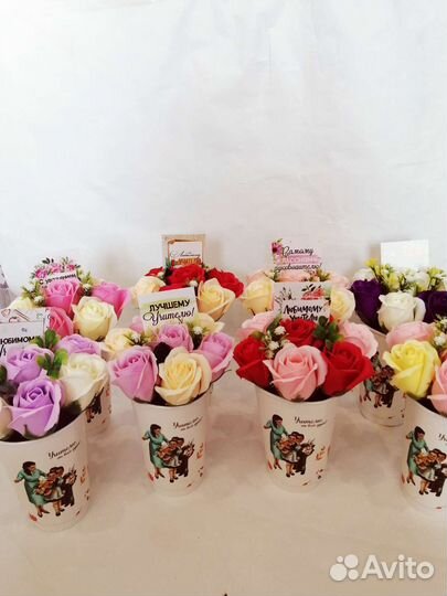 Букеты из мыльных роз