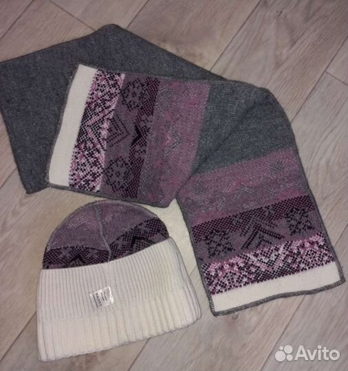 Шапка и шарф комплект жен
