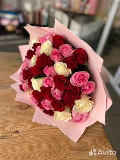 Букет 25 роз, букет 51 роза, букет 101 роза