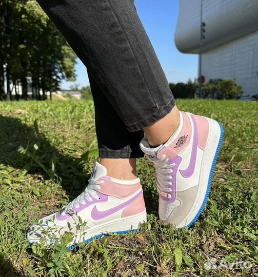 Кроссовки высокие Nike Air Jordan хамелеон