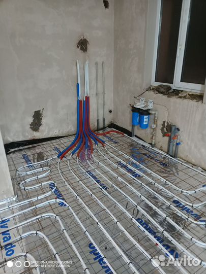 Монтаж отопления, водоснабжения, тёплый пол