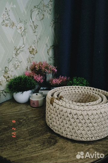 Вязанные корзины