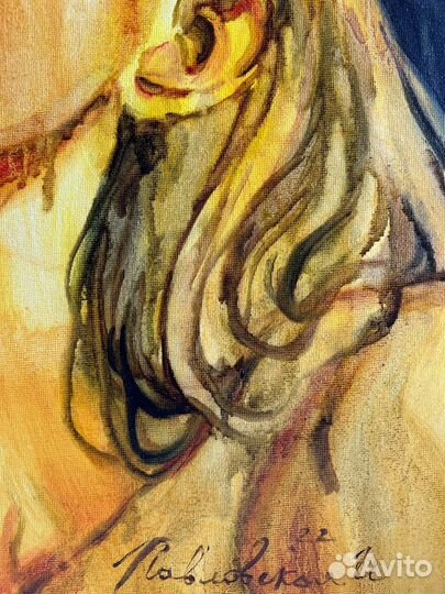 Картина маслом портрет девушки чувства авторская