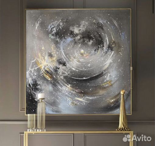 Картина маслом для интерьера Серая абстракция