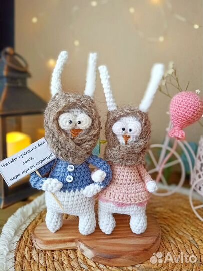 Вязаные игрушки. Заяц. Ручная работа