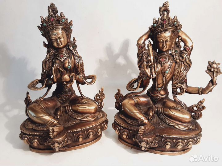 Будды. Бронза. Тибет. Редкие. Большие с бусинами